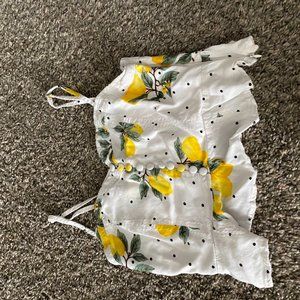 A small forever 21 lemon crop top.